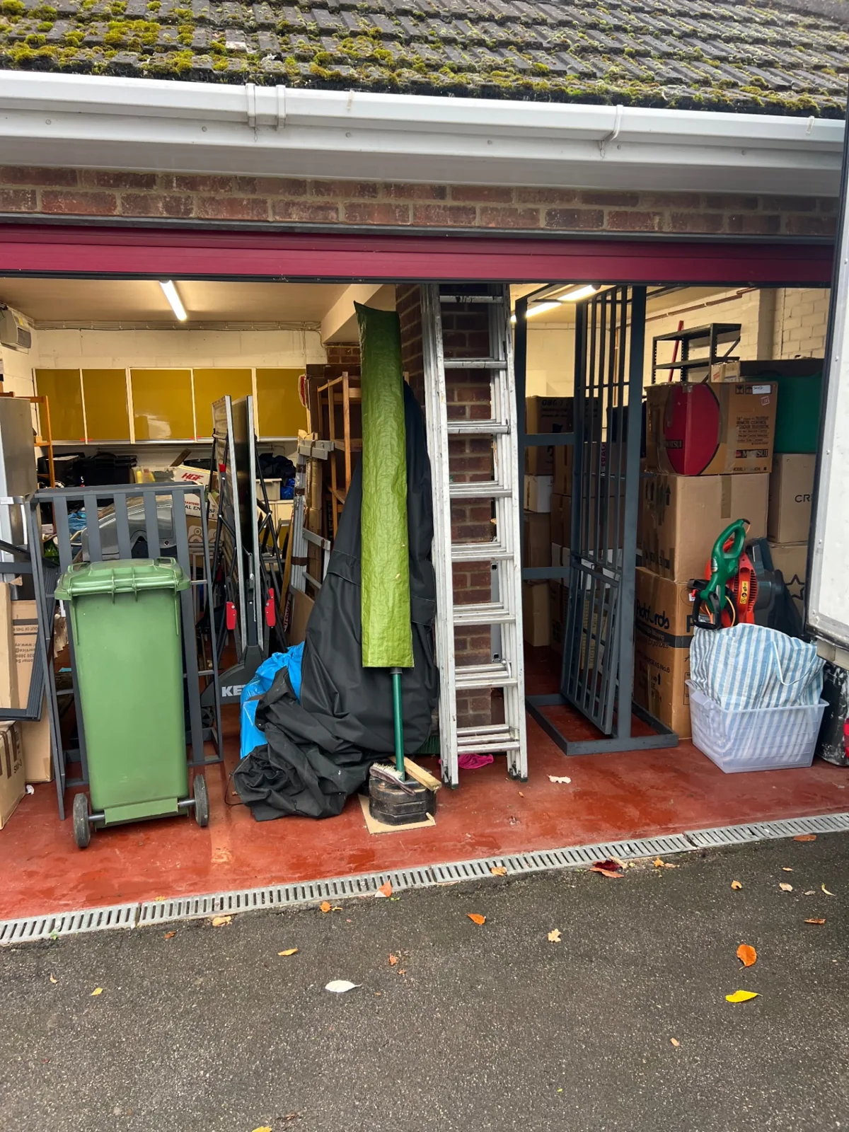 Dimond Movers secure storage unit with customer boxes, furniture and equipment carefully organised between moves